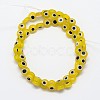 Handmade Evil Eye Lampwork Flat Round Bead Strands LAMP-L058-6mm-01-2