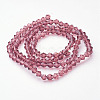 Old Rose Glass Bicone Beads Strands X-GLAA-S026-05-2