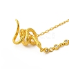 Brass Snake & Cubic Zirconia Pendant Necklaces NJEW-H170-01G-2