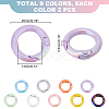   18Pcs 9 Colors Zinc Alloy Spring Gate Rings FIND-PH0010-74-2