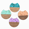 Transparent Resin & Walnut Wood Pendants RESI-S389-001A-B-1