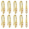 10 Pair Brass Micro Pave Clear Cubic Zirconia Earring Hooks ZIRC-SZ0004-99-1