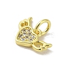 Real 18K Gold Plated Brass Pave Cubic Zirconia Pendants KK-M283-08C-01-2