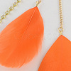 Dyed Feather Iron Snap Hair Clips with Brass Rhinestone Chains and Iron Chains PHAR-R120-02-3