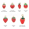 100Pcs 10 Style Light Gold Alloy Enamel Pendants ENAM-LS0001-66-3