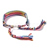 Polyester-cotton Braided Rhombus Pattern Cord Bracelet FIND-PW0013-001A-23-4