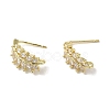 Brass Micro Pave Cubic Zirconia Ear Wire Findings KK-K371-08G-1