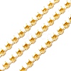50M Rectangle Brass Rhinestone Claw Setting Chains CHC-C024-01A-G-1