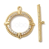 Brass Micro Pave Clear Cubic Zirconia Toggle Clasps KK-N254-79G-2