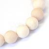 Frosted Natural Fossil Round Bead Strands G-E334-8mm-22-2