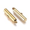 Brass Slide On End Clasp Tubes KK-TAC0003-04F-G-2