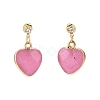 Heart Gemstone Dangle Earrings EJEW-JE05147-3