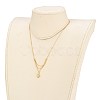 Brass Micro Pave Clear Cubic Zirconia Pendant Necklace NJEW-JN03112-01-5