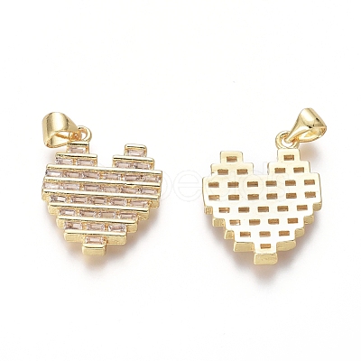 Golden Plated Brass Pendants ZIRC-L087-007G-1