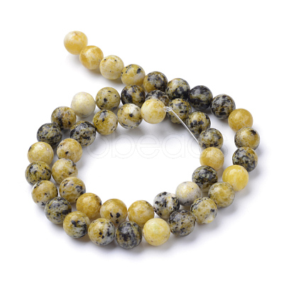 Natural Yellow Turquoise(Jasper) Beads Strands X-G-R345-8mm-44-1