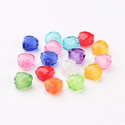 Mixed Color Transparent Acrylic Faceted Heart Beads X-TACR-S114-8mm-M-1