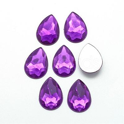 Acrylic Rhinestone Flat Back Cabochons GACR-Q010-18x25-13-1