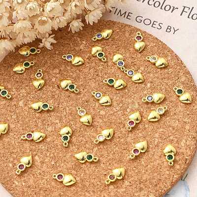 30Pcs Brass Micro Pave Cubic Zirconia Pendants ZIRC-CJ0001-19-1