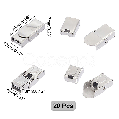 Unicraftale 20Pcs Rectangle 201 Stainless Steel Watch Band Clasps STAS-UN0051-85-1