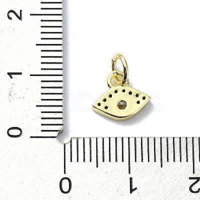 Eye Theme Brass Micro Pave Cubic Zirconia Charms KK-H475-58G-06-1