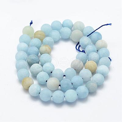 Natural Aquamarine Beads Strands G-E365-05-6mm-1