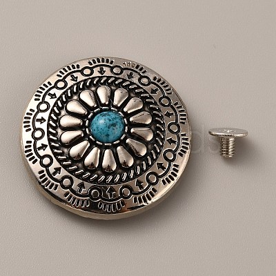 Alloy & Turquoise Craft Solid Screw Rivet FIND-WH0127-88C-1