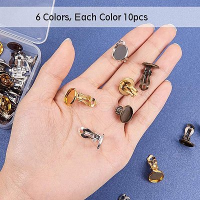 Brass Clip-on Earring Settings KK-PH0035-28-1