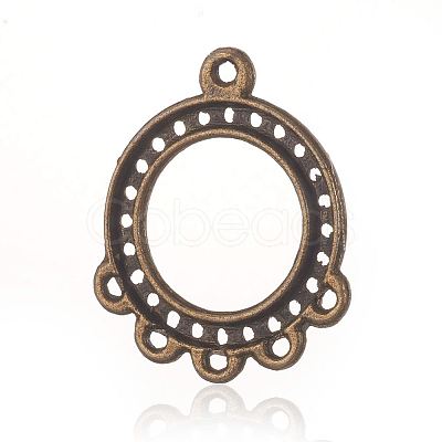 Tibetan Style Alloy Cabochon Connector Open Back Settings PALLOY-F178-08AB-1