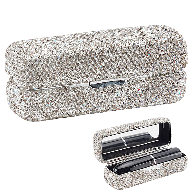 Bling Rhinestone Lipstick Case Holder CON-WH0089-49-1