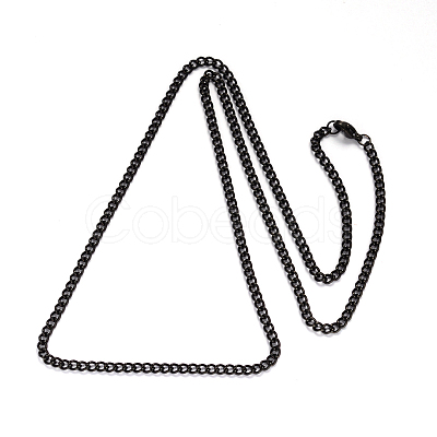 304 Stainless Steel Twisted Chain Curb Chain Necklaces NJEW-L416-04B-1