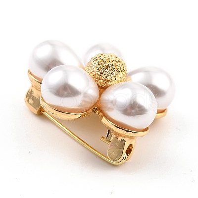 Alloy Resin Imitation Pearl Brooches JEWB-O009-13-1