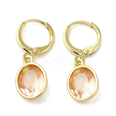 Real 18K Gold Plated Brass Dangle Leverback Earrings EJEW-L268-001G-02-1