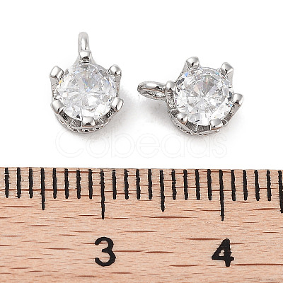 Brass Micro Pave Cubic Zirconia Charms KK-C051-39P-02-1