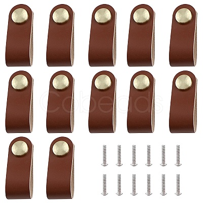 Gorgecraft 12 Sets Leather Handle DIY-GF0004-65B-1