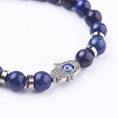 Natural Lapis Lazuli(Dyed) Stretch Bracelets BJEW-JB03146-03-1