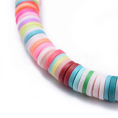 Handmade Polymer Clay Heishi Beaded Necklaces NJEW-JN02451-1