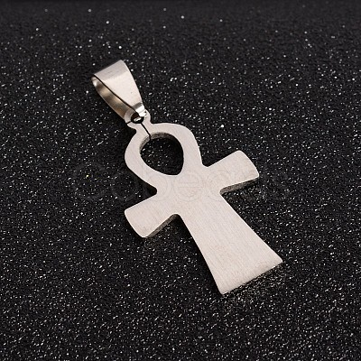 Tarnish Resistant 201 Stainless Steel Ankh Cross Pendants STAS-I032-008-1