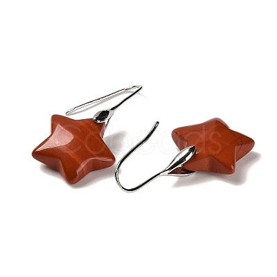 Natural & Synthetic Mixed Stone Star Dangle Earrings EJEW-I315-03P-1