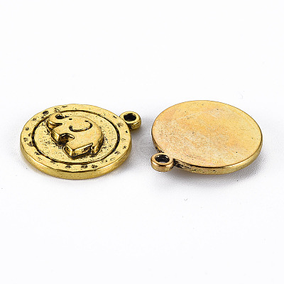 Tibetan Style Alloy Pendants TIBEP-Q089-004-RS-1