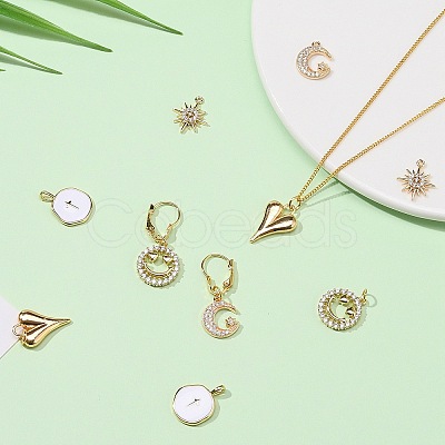 10Pcs 5 Style Brass Pendants KK-SZ0005-20-1