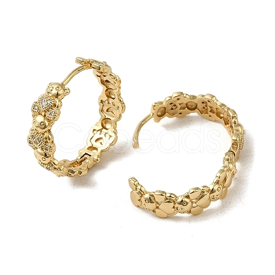 KC Gold Plated Brass Micro Pave Cubic Zirconia Hoop Earring EJEW-L271-16KCG-01-1