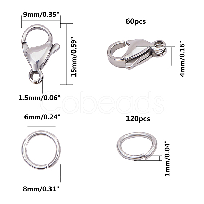 304 Stainless Steel Lobster Claw Clasps STAS-PH0019-53P-1