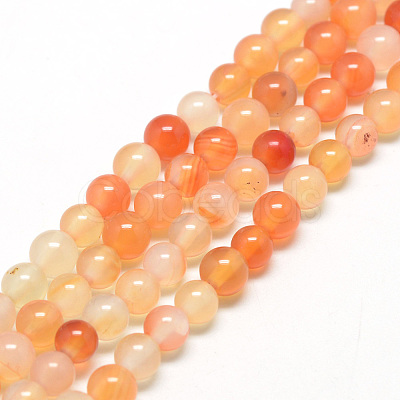 Natural Carnelian Beads Strands X-G-Q462-6mm-45-1