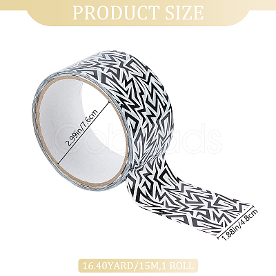 15M Black & White Self Adhesive Paper Tape Roll AJEW-WH0471-30A-1