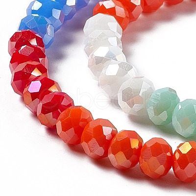 Imitation Jade Opaque Solid Color Glass Beads Strands GLAA-L044-A03-1