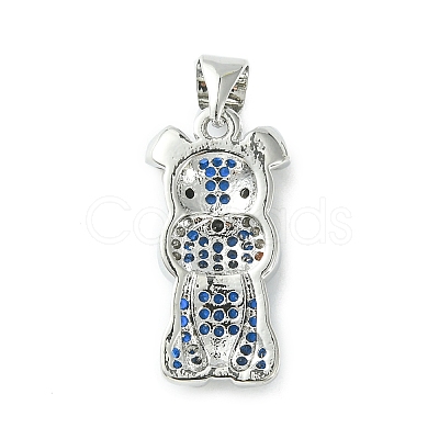 Brass Micro Pave Cubic Zirconia Pendants ZIRC-F138-02P-1