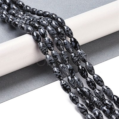 Natural Snowflake Obsidian Beads Strands G-K362-I16-06-1