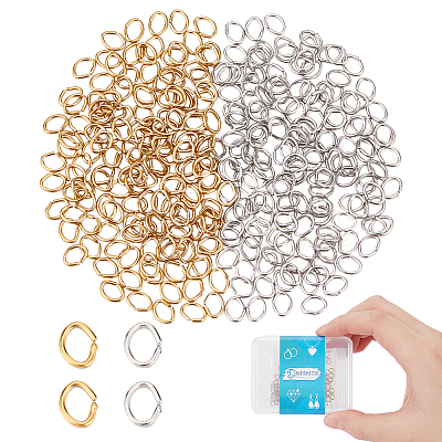 DICOSMETIC 300Pcs 2 Colors 304 Stainless Steel Jump Rings STAS-DC0011-94-1