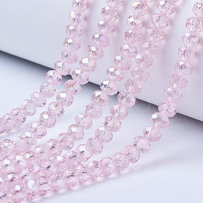 Electroplate Glass Beads Strands X-EGLA-A034-T4mm-B12-1