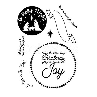 Christmas Transparent Clear Silicone Stamp/Seal SCRA-PW0009-08-1